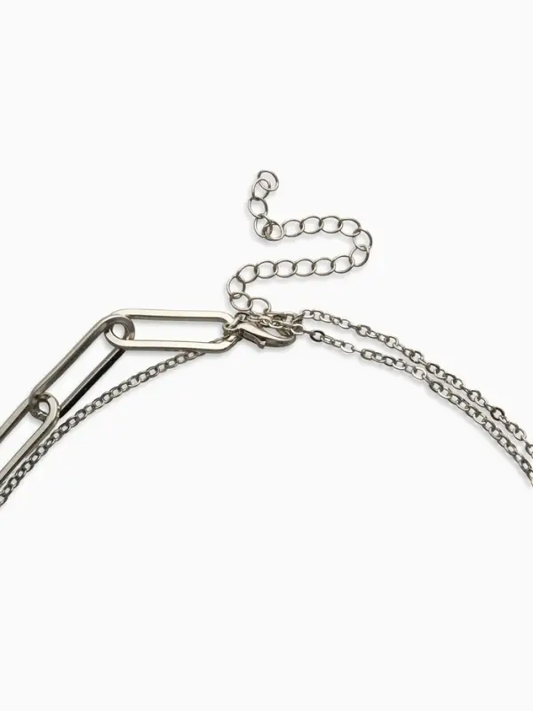 Кулон-цепь 2 яруса "Вишня", цвет бордовый в серебре 40+50+удл