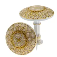 Крючок для штор CAPPIO KC211, d=9.6 мм, цвет белый с золотом, 2 шт