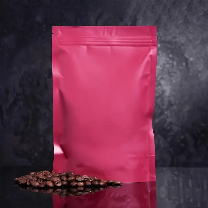 Пакет дой - пак, матовый, бордовый, 14&times;20&times;4 см