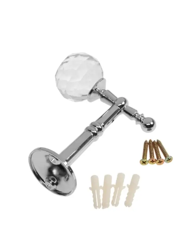 Крючок - держатель для штор на стену CAPPIO KS043, металлический, цвет хром, 2 шт