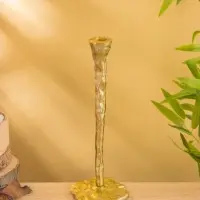 Подсвечник "Капель" алюминий 30 см, цв. золото