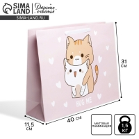 Пакет подарочный ламинированный, упаковка, &laquo;Вместе&raquo;, L 40 х 31 х 11,5 см