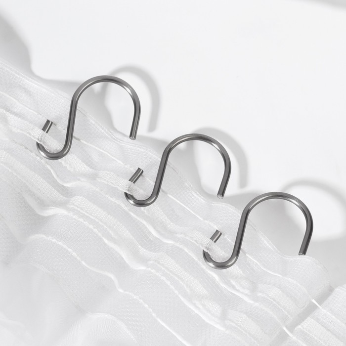 Крючок для штор, 25 &times; 39 мм, 10 шт, цвет серебряный