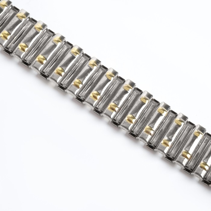 Ремешок для часов "Соломон", 18 мм, металл, l-15.5 см, рифленый