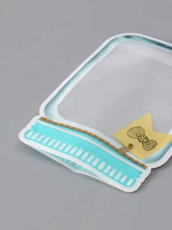 Пакет для хранения "Стеклянная баночка. Бант и снежинки", застёжка zip-lock 15,1х10,6+5,5 см   10886