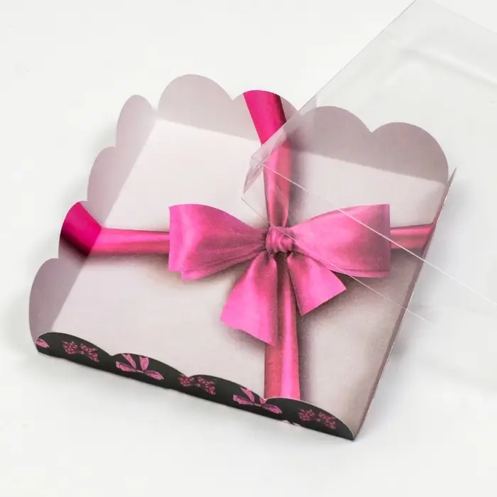 Коробка для печенья, &laquo;Бант розовый&raquo;, 15&times;15&times;3 см