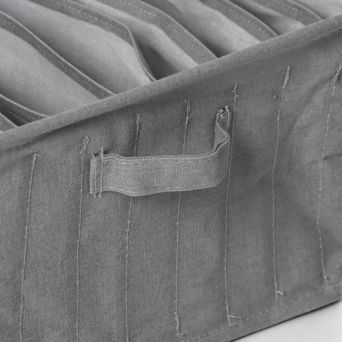 Органайзер для хранения белья LaDо́m, 9 ячеек, 25&times;33&times;16 см, цвет серый