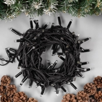 Гирлянда «Нить» 10 м, IP65, УМС, тёмная нить, 100 LED, свечение белое, 220 В Гирлянда «Нить» 10 м, IP65, УМС, тёмная нить, 100 LED, свечение белое, 220 В