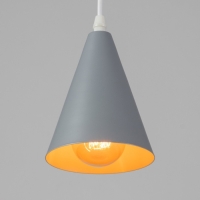 Светильник BayerLux Подвес "Конус" 1x40Вт E27 серый 12х12х16-96 см Светильник BayerLux Подвес "Конус" 1x40Вт E27 серый 12х12х16-96 см