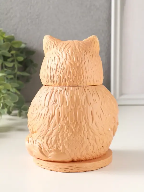 Шкатулка для украшений с крышкой &laquo;Кот Теремок&raquo;, 15&times;10 см, гипс, рыжий