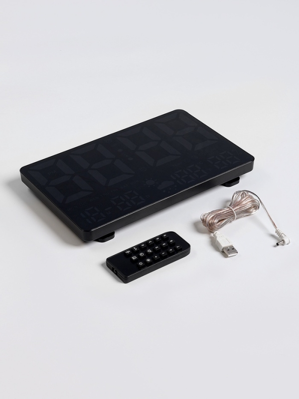 Часы настенные электронные, будильник, календарь, термометр, гигрометр, 15.8 х 3 х 24.8 см   1074710