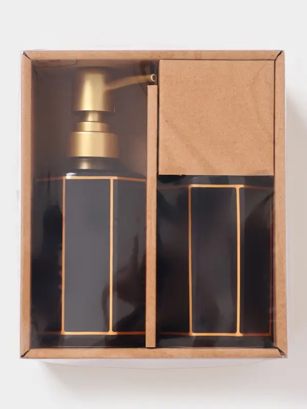 Набор для ванной "Равновесие", 2 предмета (дозатор для мыла, стакан), цвет черный