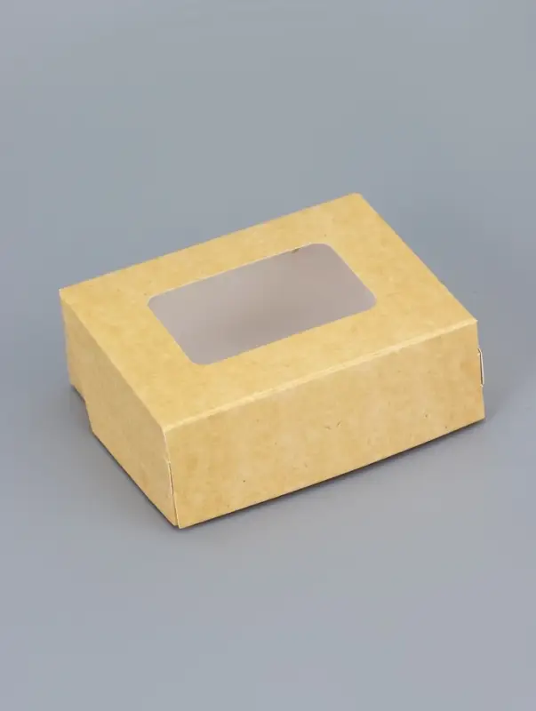 Контейнер на вынос, с окном, крафт, 10&times;8&times;3.5 см