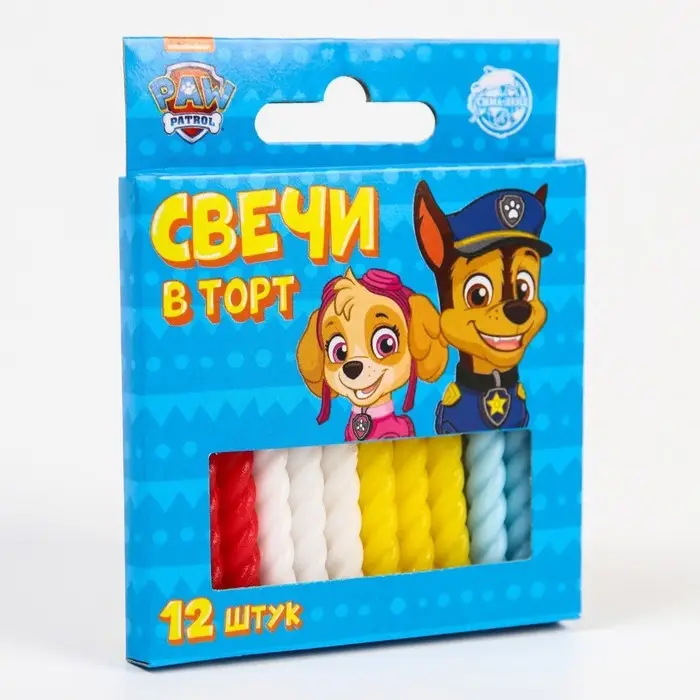 Набор свечей для торта &laquo;С Днем Рождения&raquo;, 12 штук, Щенячий Патруль