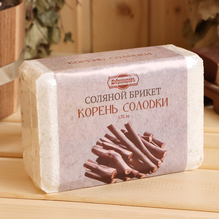 Соляной брикет Соляной брикет "Корень солодки" 1,35 кг Добропаровъ