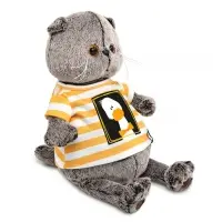 Мягкая игрушка "Кот Басик в футболке "Гусик", 22 см Ks22-292