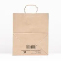 Пакет бумажный крафт 90 г/м&sup2;, круглая ручка 32&times;20&times;37 см