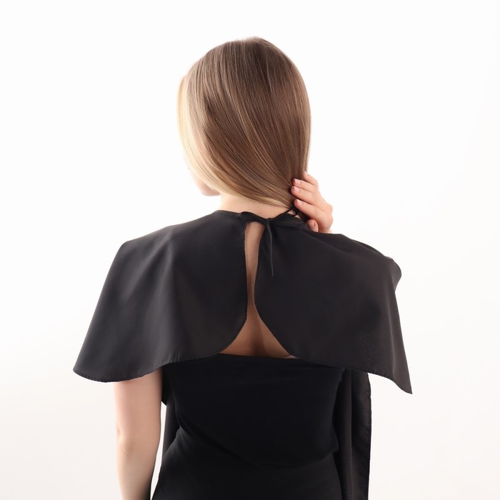 Пелерина парикмахерская, на завязках, цвет чёрный Пелерина парикмахерская, на завязках, цвет чёрный