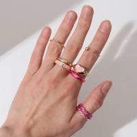 Набор колец 8 штук &laquo;Тинейдж&raquo;, цвет розовый в золоте, 13 размер