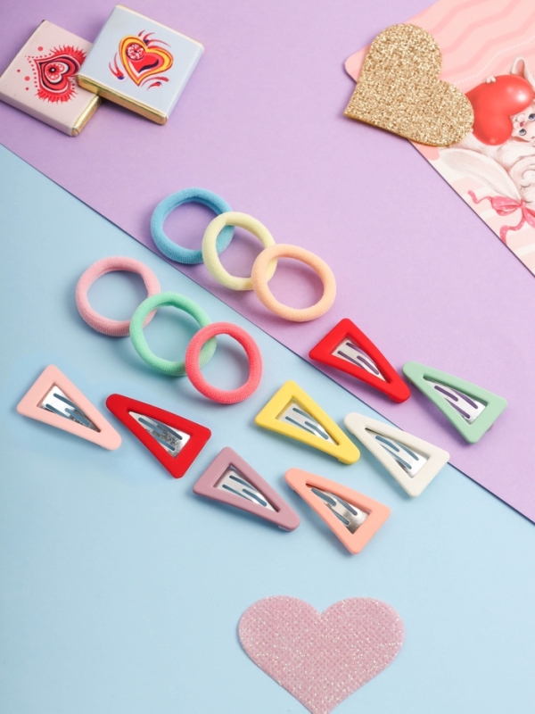 Набор для волос "Аделия" (6 резинок 3 см, 8 невидимок 3 см) колор, микс