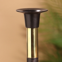 Подсвечник на 1 свечу "Креманка" латунь, черный с золотом 8х8х18 см