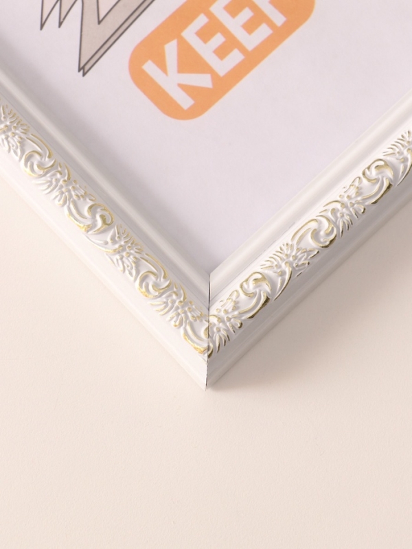 Фоторамка пластик "Винтаж" 21х30 см, белый с золотом