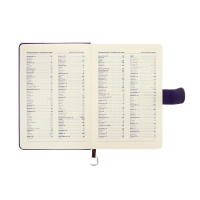 Ежедневник недатированный А5, 140л, клетка, к/зам, с ручкой, в подар. короб., Фиолетовый