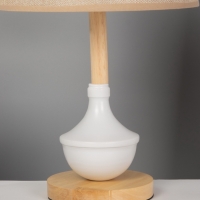 Лампа настольная BayerLux ЭКО "Тамара" 1х40Вт Е27 коричневый/белый. 26х26х44см