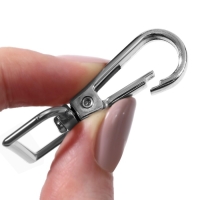 Карабин металлический, 50 &times; 26 мм / 20 &times; 3 мм, 5 шт, цвет серебряный