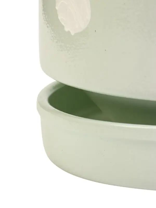 Горшок цветочный с поддоном 1,7 л, керамика "Листья" (М)