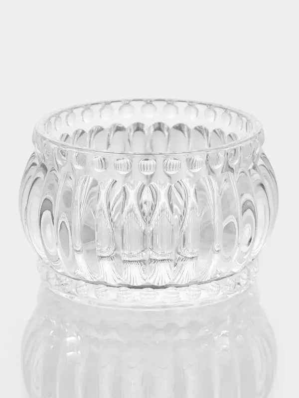 Конфетница с крышкой "Ребристая" 9х9х10 см, прозрачная