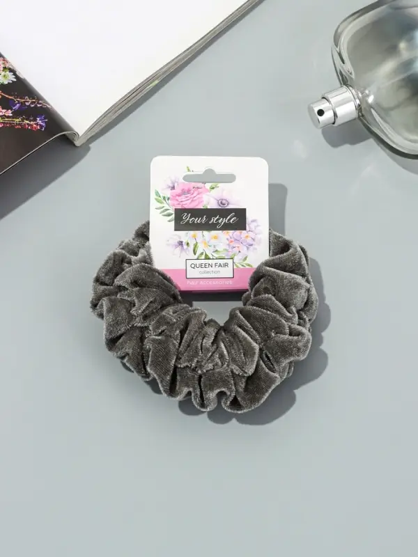 Резинка для волос &laquo;Орбита&raquo;, джемма бархат, 10 см, серая