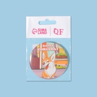 Зеркало карманное &laquo;Корги&raquo;, d = 7 см, разноцветное