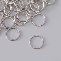 Основа для брелока кольцо металл серебро  набор 50 шт 2х2 см