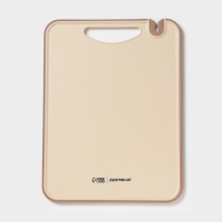 Доска разделочная с точильным камнем Доляна, 29,7&times;22,3&times;0,8 см, пластик, бежевая