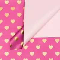 Пленка матовая &laquo;Золотые сердца&raquo;, фиолетовый, 57&times;57 см &plusmn;5% см