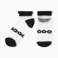 Носки женские стеклянные MINAKU «Цветы», цвет чёрный, р-р 36-37 (23 см) Носки женские стеклянные MINAKU «Цветы», цвет чёрный, р-р 36-37 (23 см)