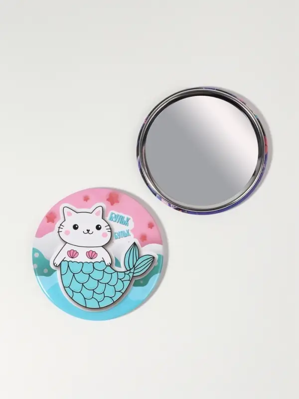 Зеркало карманное &laquo;Бульк&raquo;, d=7 см, разноцветное