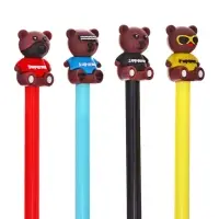 Ручка - прикол гелевая &laquo;Стильный медведь&raquo;, синий стержень, МИКС