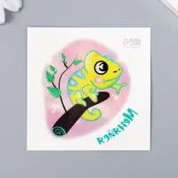 Переводная тату на тело цветная &laquo;Хамелеон на ветке: Меняйся&raquo;, 6&times;6 см