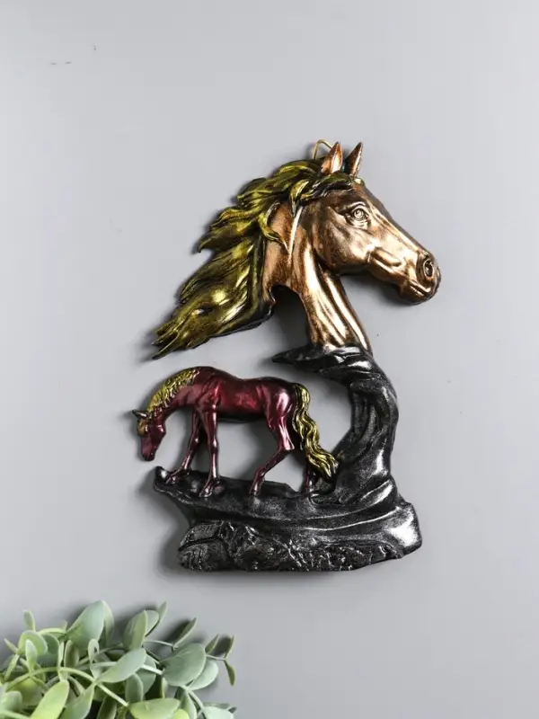 Панно "Лошадь Зорька с жеребенком" 19,5х14х2,5 см