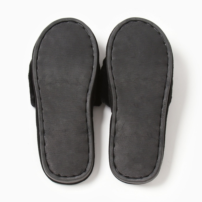 Тапочки женские с открытым носом, размер 36-37, чёрный Тапочки женские с открытым носом, размер 36-37, чёрный