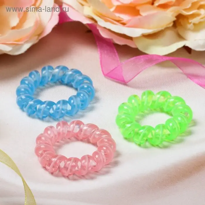 Резинка для волос "Пружинка" полоса, микс