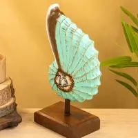 Набор сувенирный "Раковины" дерево (h - 35.30 и 25 см), цв. бирюзовый