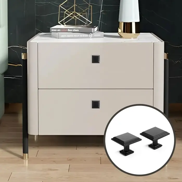 Ручка кнопка ТУНДРА РК119BL, черная, 8 шт