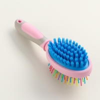 Двусторонняя щётка - расческа с волнистыми зубьями, средняя, 6 х 19 см, розовая Двусторонняя щётка - расческа с волнистыми зубьями, средняя, 6 х 19 см, розовая