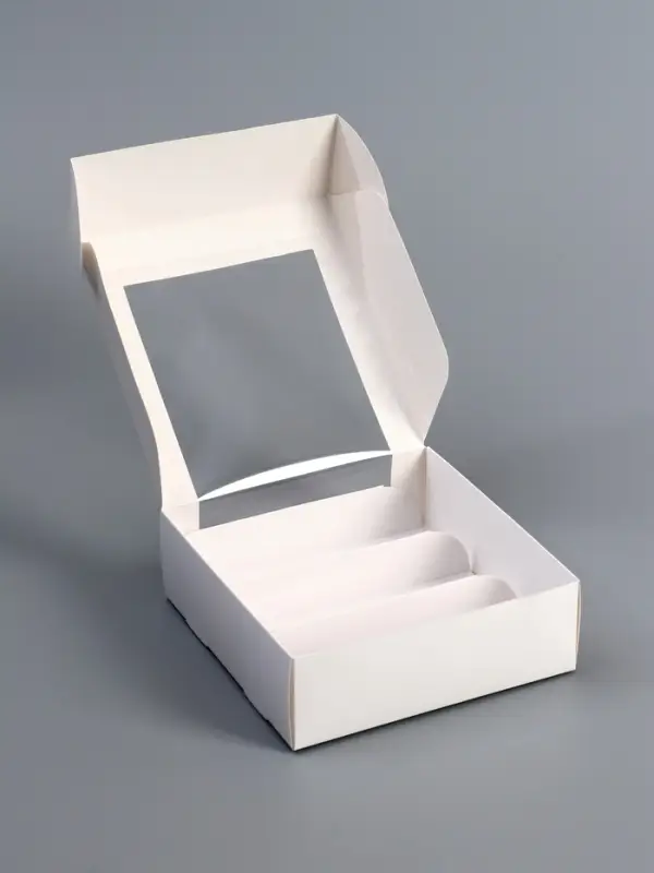 Коробка складная, под 3 эклера, белая, 15х15х6 см