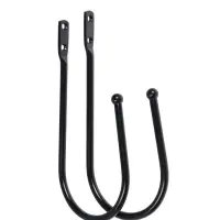 Крючок для штор ТУНДРА KS011, однорожковый, цвет черный, 2 шт