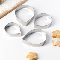 Набор форм для печенья Доляна &laquo;Лепестки розы&raquo;, 4 шт, цвет серебристый