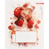 Тетрадь 12 листов, в линейку &laquo;С ушками&raquo;, мелованный картон, МИКС